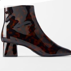 Zara Tortoiseshell Heeled Ankle Boots